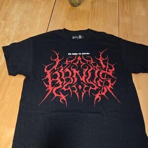 bbno$ Its Baby No Money Graphic Tee Black Red Double Sided Cotton NWOT XtraLarge